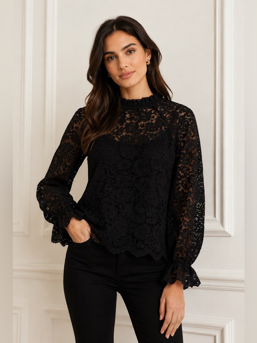 Hill House Millie Lace Top Size Small
